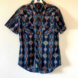 COPY - ROCK AND ROLL DENIM Modern Fit. Western short-sleeve shirt. Size L